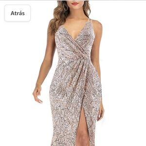 A ARFAR Prom Dress for Women Sphagetti Strap Sequin size m